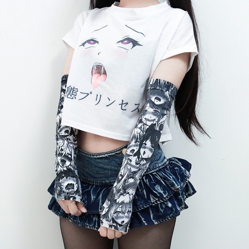 Găng Tay + Bodysuit Ahegao • Khuôn Mặt Hoạt Hình Nhiều Cảm Xúc - Cosplay Nhật Bản Sexy | BigBuy360 - bigbuy360.vn