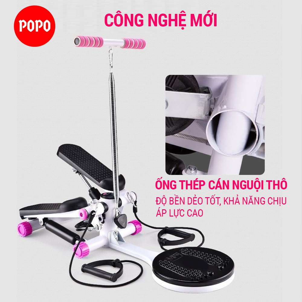 Máy đi bộ mini Stepper bản nâng cấp tiện lợi kết hợp giữa đạp chân và dây kéo tay YGW37 sơn thép chống rỉ, bền đẹp POPO