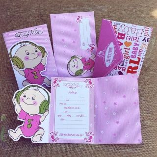 Combo thiệp mời thôi nôi cho bé gái