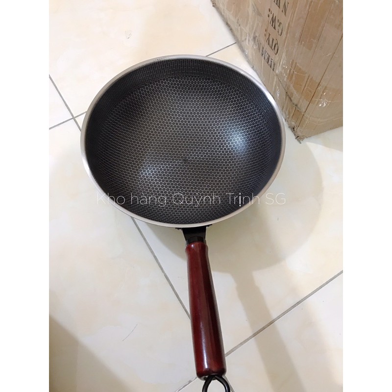 CHẢO CHỐNG DÍNH CHẢO VÂN TỔ ONG SÂU LÒNG SIZE 32 CM HÀNG CAO CẤP