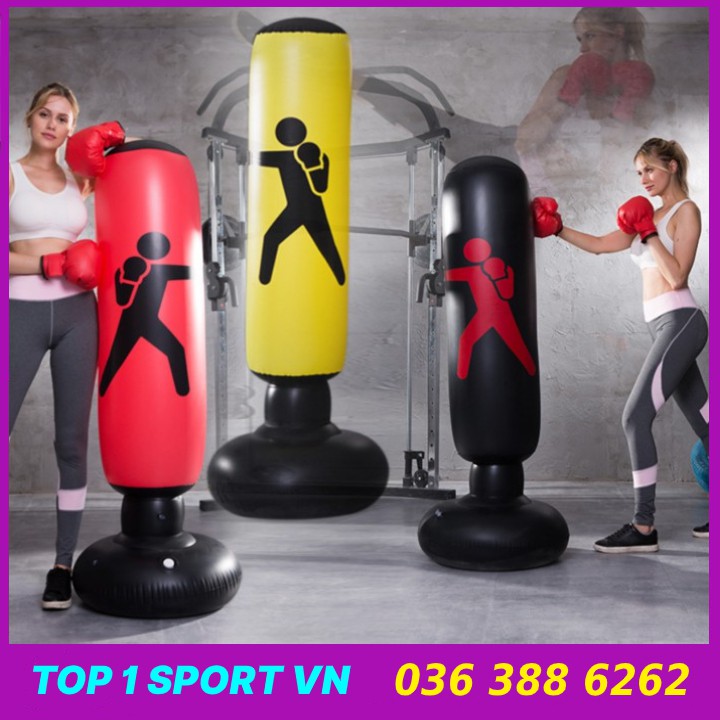 Bao trụ hơi đấm bốc boxing phiên bản 5.0 tặng băng đa boxing 3m + bơm hơi + keo dán + miếng vá trụ hơi đa năng