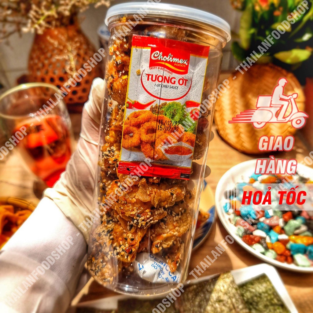 Da Gà Sấy Giòn Sốt Chanh Dây Lon 250Gram