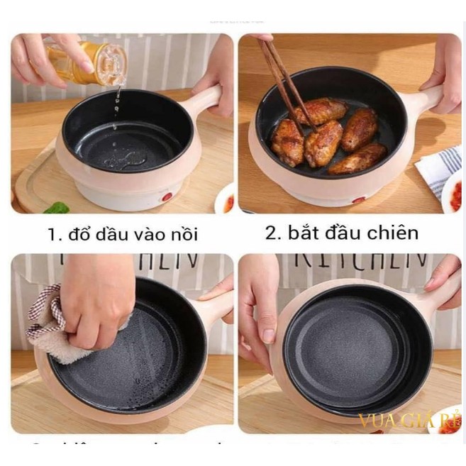 Nồi lẩu điện mini có tay cầm đa năng ( có kèm xửng hấp) | BigBuy360 - bigbuy360.vn