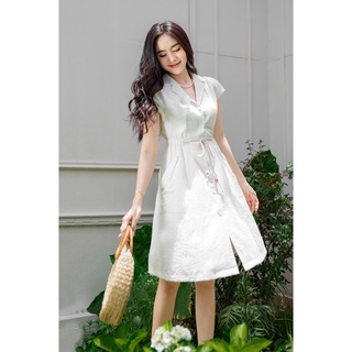 Váy SM eo chun bên trắng HT