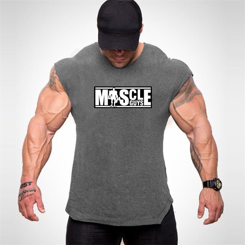 Áo thun ba lỗ bằng cotton luyện tập thể hình kiểu dáng thời trang dành cho nam