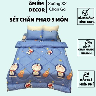 [HÀNG ĐẸP] Bộ chăn phao ga gối kèm ôm,set 5 món - Sét chăn phao 5 món Ấm Êm Decor Freeship