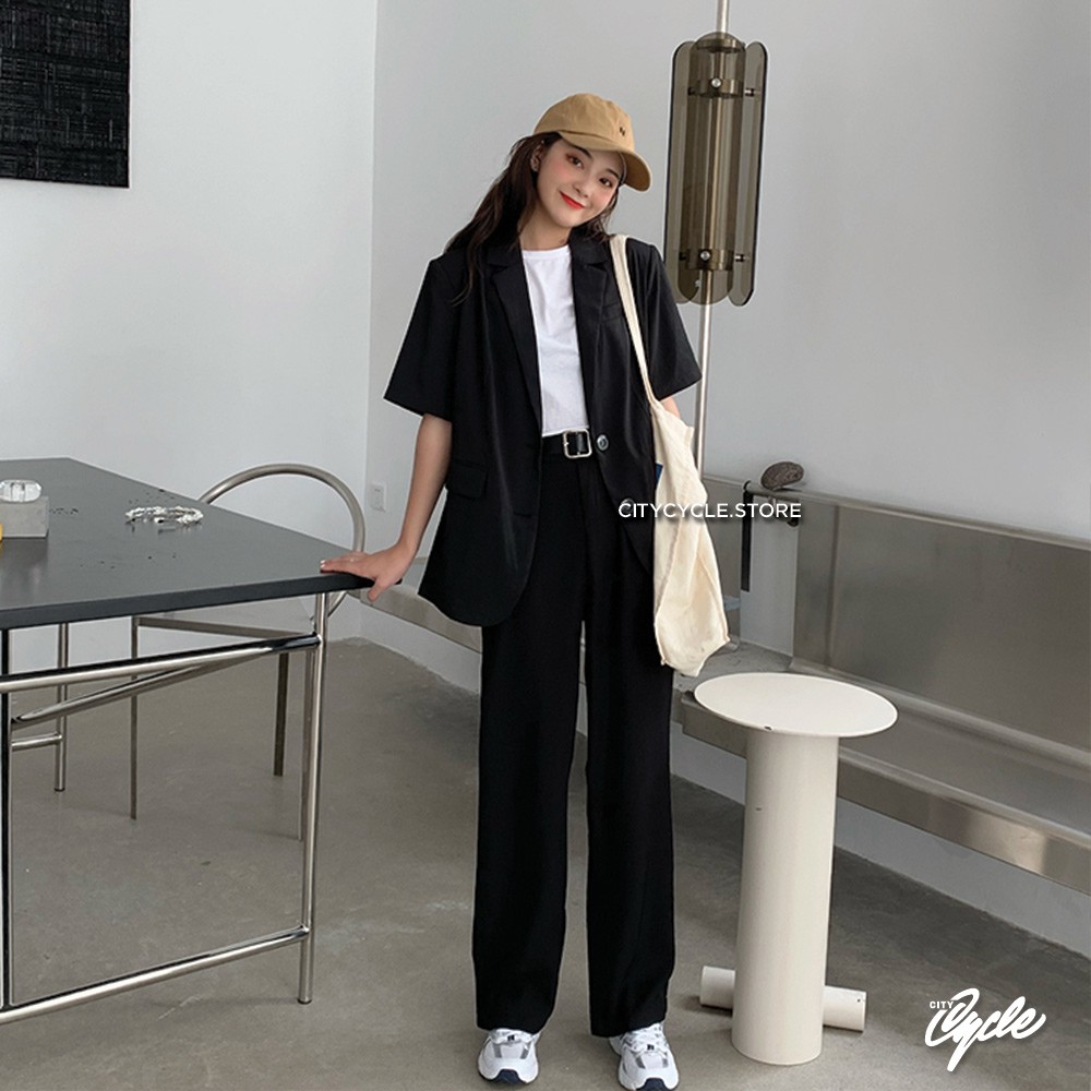 Áo khoác Blazer ngắn tay City Cycle - Áo vest tay lỡ Unisex form rộng Local Brand