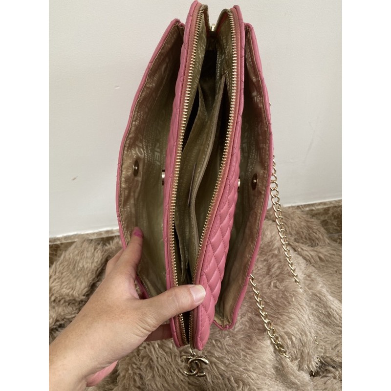 Túi xách si cổ màu hồng size 34