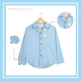 Sơ mi DÀI TAY LỤA sọc cổ vest nam nữ unisex [HOT TREND]