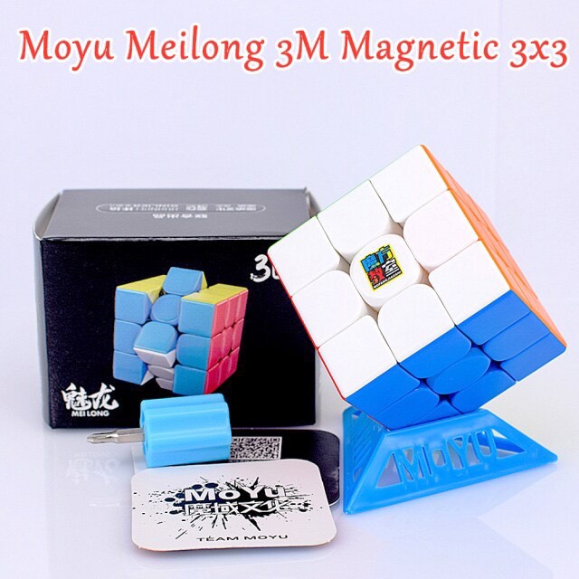 Rubik 3x3 - Rubik 3x3x3 MoYu 3M Stickerless Nam Châm Hãng Mod Cao Cấp Xoay Trơn, Cực Mượt, Bẻ Góc Tốt