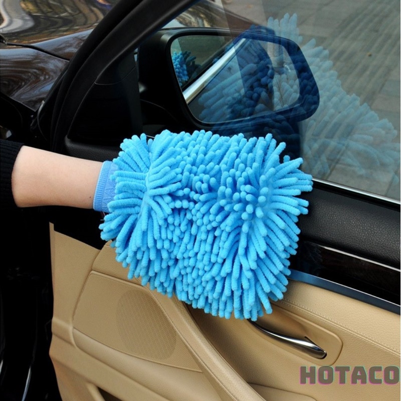 {Giá sốc} Bao tay rửa xe hơi, găng tay rửa xe ô tô, găng tay san hô, găng tay lông cừu rửa xe ô tô, xe máy, vật dụng