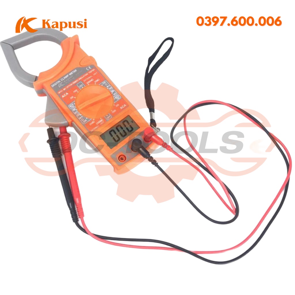 ĐỒNG HỒ KẸP Đo Dòng Điện AMPE dạng Kìm DÒNG KAPUSI K-9187 CHÍNH HÃNG DC TOOLS