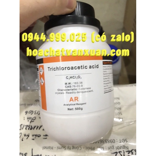 Hoá chất Trichloroacetic aci d 99% Xilong TCA 500g axi.t tricloaxetic CAS 76-03-9 Tca nguyên liệu mỹ phẩm, tẩy mụn cóc