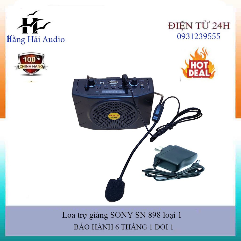 ⚡⚡⚡LOA TRỢ GIẢNG SONY SN 898, Mặt đen  có bluetooth ( có micro cài tai, hàng chuẩn1) ⚡⚡⚡