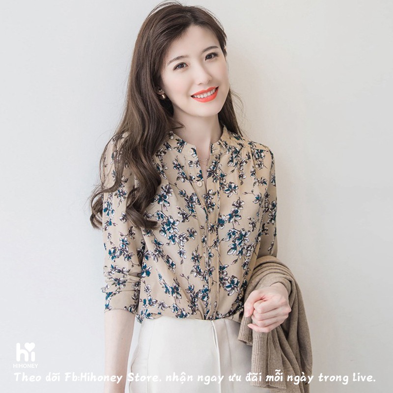 (Mẫu mới) Áo sơ mi nữ , áo voan dài tay cổ nơ, mặc đi làm đi chơi đều đẹp, phối đồ dễ dàng