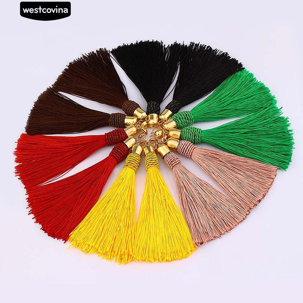 Đôi bông tai phối tua rua màu thời trang cho nữ