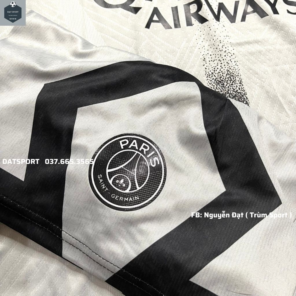 Set Quần Áo Bóng Đá PSG Xám Sân Khách 2022/23 Cực Chất - Vải Thái Ép Vân Chuẩn Áo Thi Đấu