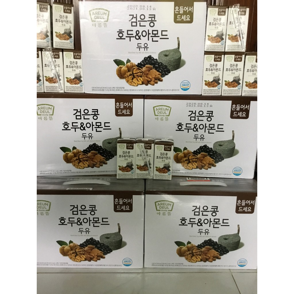Sữa hạt óc chó hạnh nhân đậu đen Areum Deul Hàn Quốc (190ml) _HSD 8/2021