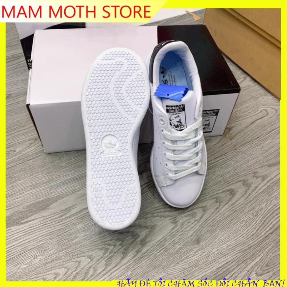 Giày Stanmith gót đen và gót xanh bản trung 11 MAM MOTH