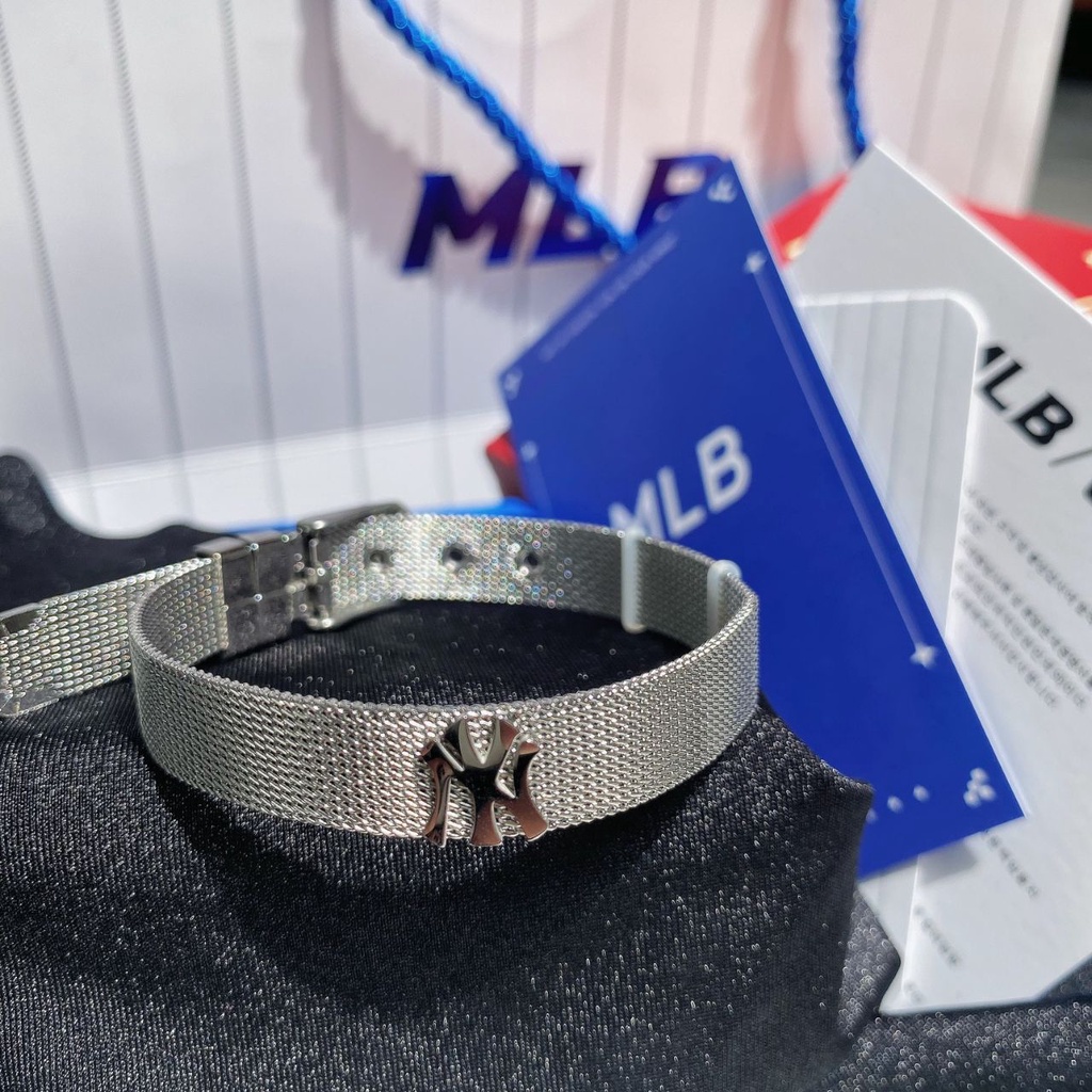 Vòng Tay Tình Nhân, Vòng Tay MLB Logo Chất Liệu Titan Không Rỉ, Không Bay Màu