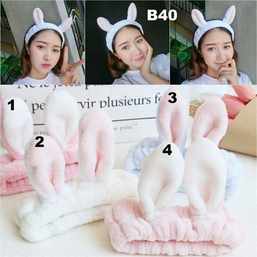 Băng đô rửa mặt, trang điểm hình tai thỏ dễ thương Store4girls