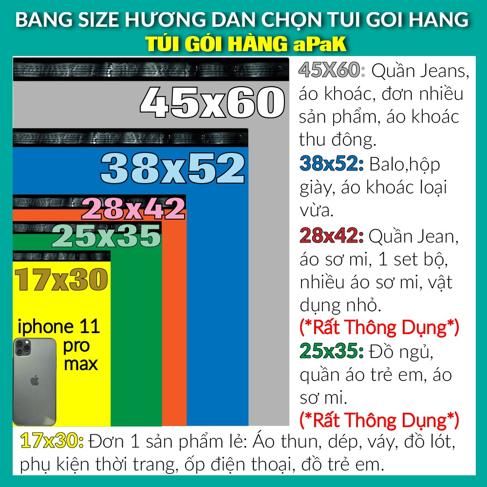 [28x42cm] 50 Túi Gói Hàng, Niêm Phong, Đóng Hàng, Bao Bì Gói Hàng Tự Dính APAK