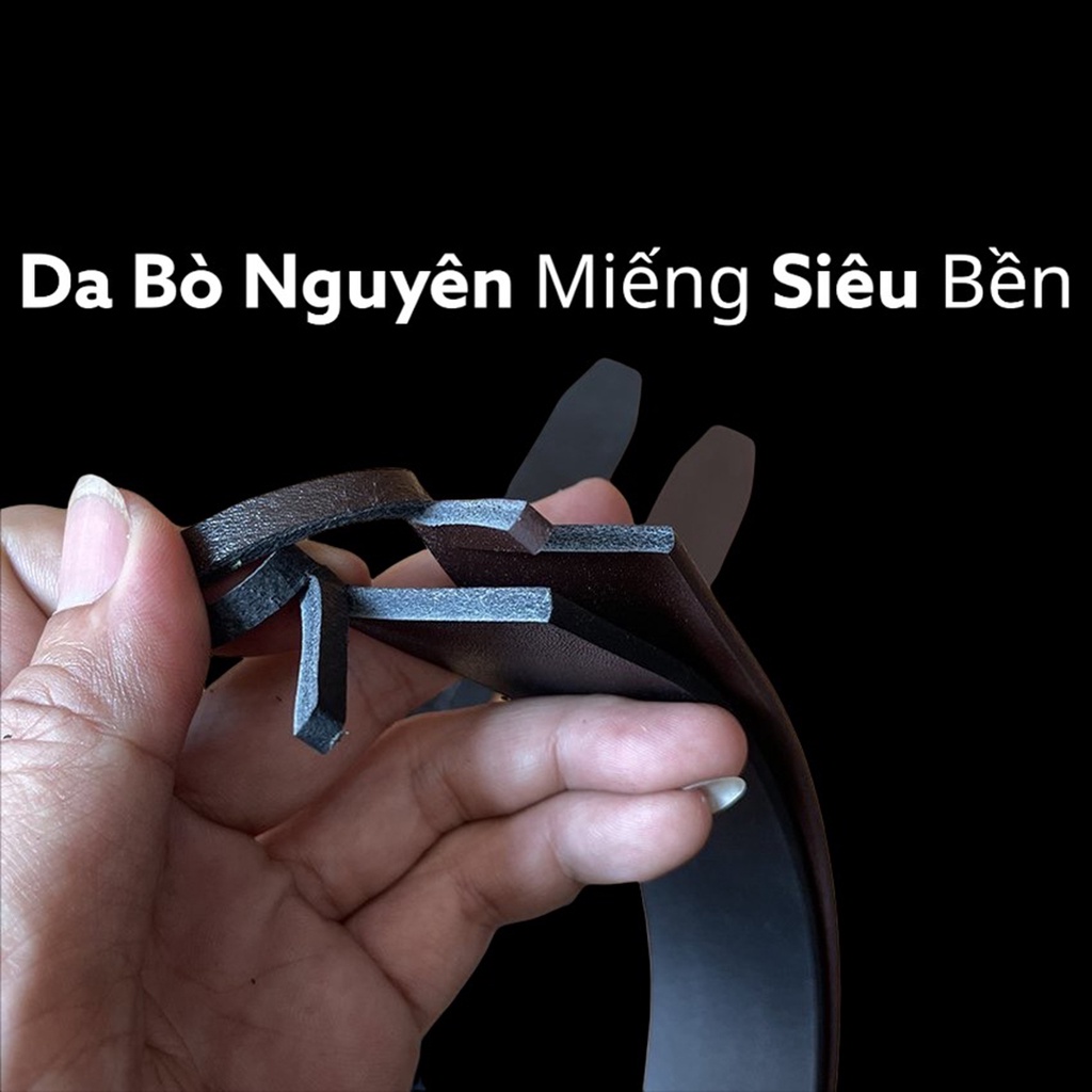 Dây Nịt Nam Da Bò Nguyên Tắm Cao Cấp Khóa Tự Động TM825 Size Rộng 3.6cm Hai Màu Đen Và Nâu Nhiều Mẫu Mặt Khóa Lựa Chọn