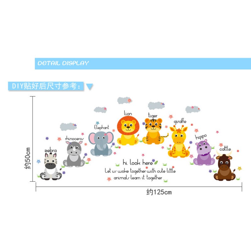 Decal trang trí thú cưng vui học tiếng anh