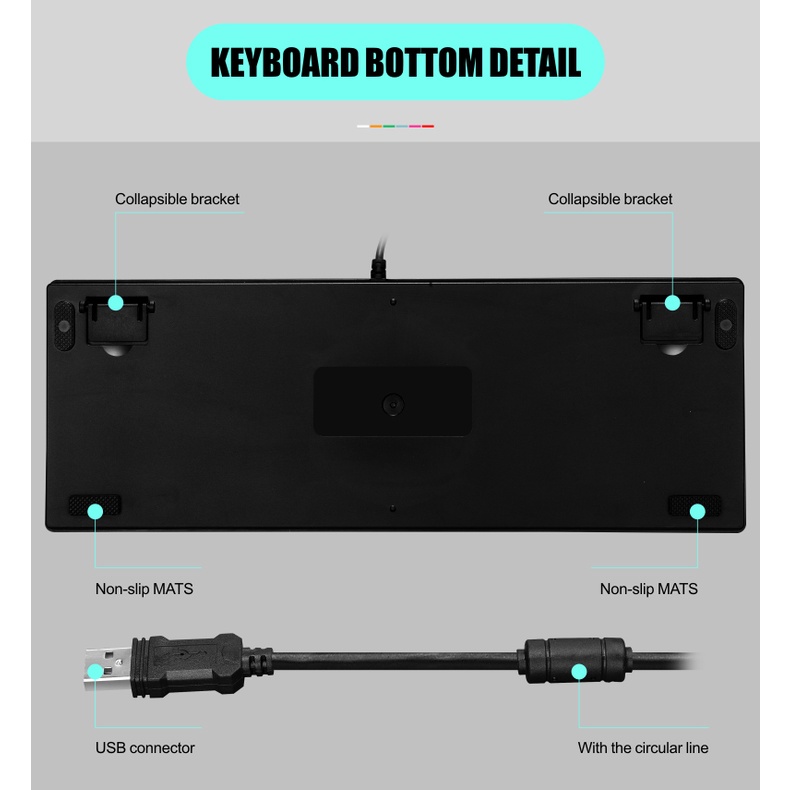 Bàn Phím Cơ Gaming LEAVEN K550 Chống Nước, Tích Hợp Đèn Led Đồi 10 Chế Độ Nháy Bảo Hành 12 Tháng