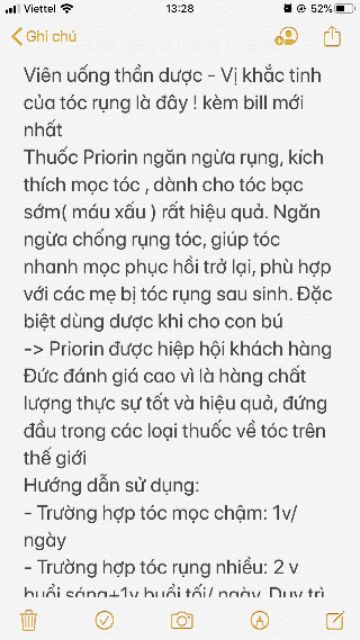 Hàng Đức đủ bill Priorin