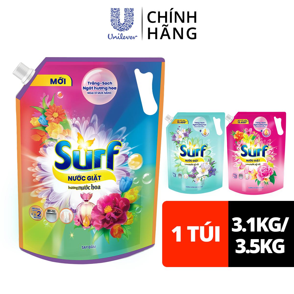 [Mã FMCGMALL -8% đơn 250K] Nước giặt Surf túi 3.5kg/3.1kg