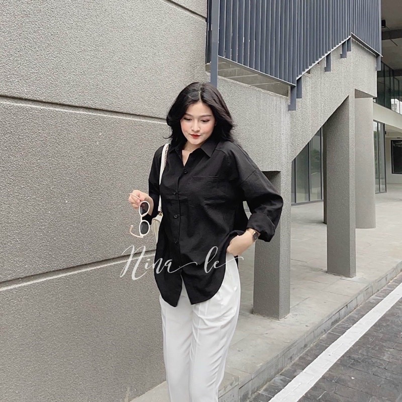 Áo Sơ Mi Tay Dài Chất Đũi From Rộng Nhiều Màu Siêu Hot 2022