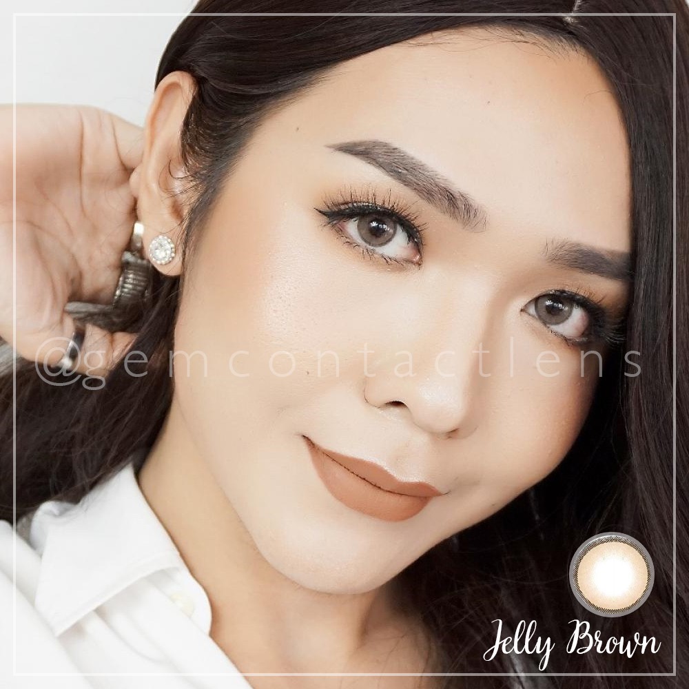 Áp Tròng Giãn Nhẹ JELLY BROWN Ẩm Cao 55% HSD 6 Tháng Lens Nâu Giãn Nhẹ Viền Mỏng Màu Tây Đủ Độ Có Lệch Cho Mắt Nhạy Cảm