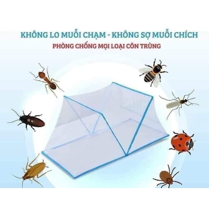 Màn chụp tự bung người lớn cao cấp , mùng chụp tự bung khung xếp gọn tiện dụng