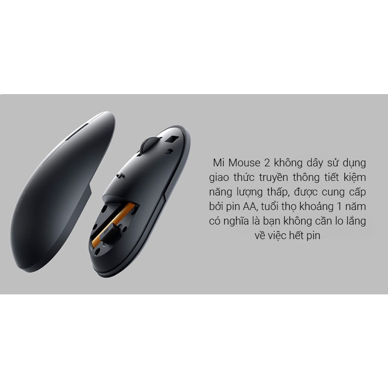 Chuột không dây Xiaomi Gen 2 - Chuột Xiaomi không dây wireless Portable Mouse -Bảo hành 12 tháng