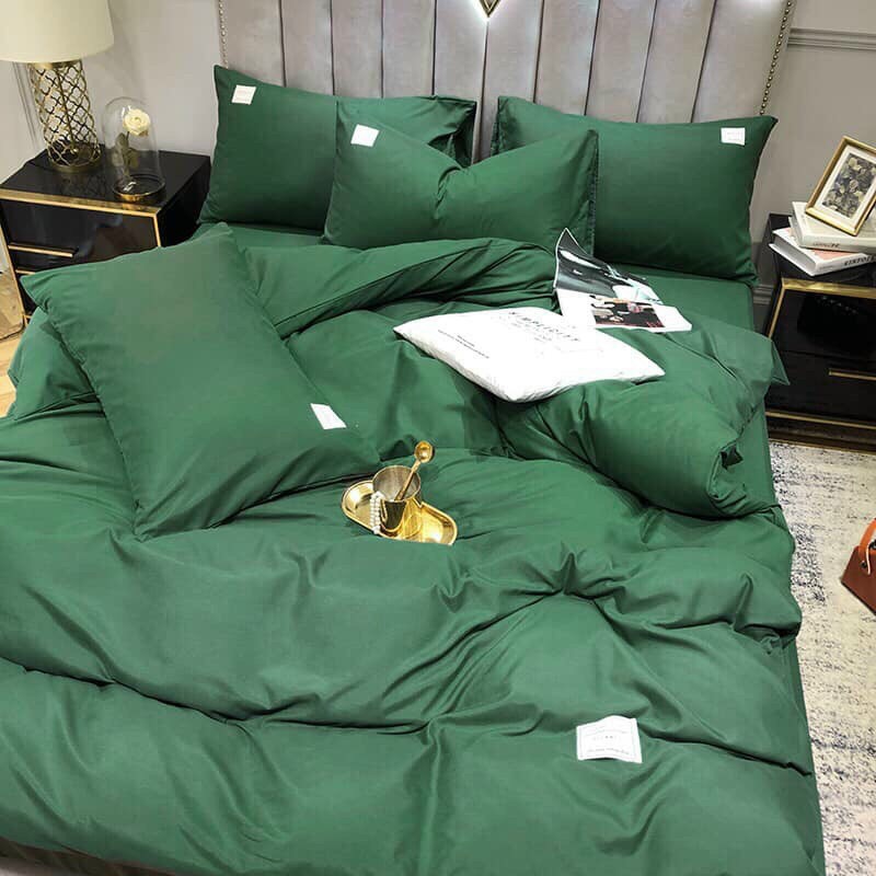 Bộ chăn ga cotton Tici một màu nhập khẩu Hàn Quốc mẫu mới đủ size đủ màu ( Miễn phí bo chun mọi kích thước)