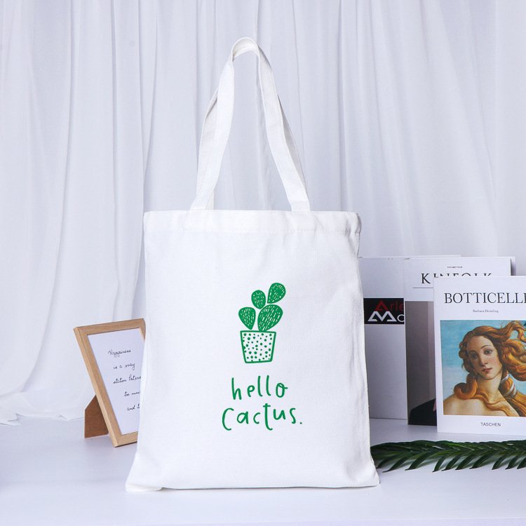 Túi Tote Canvas In Hello Cactus