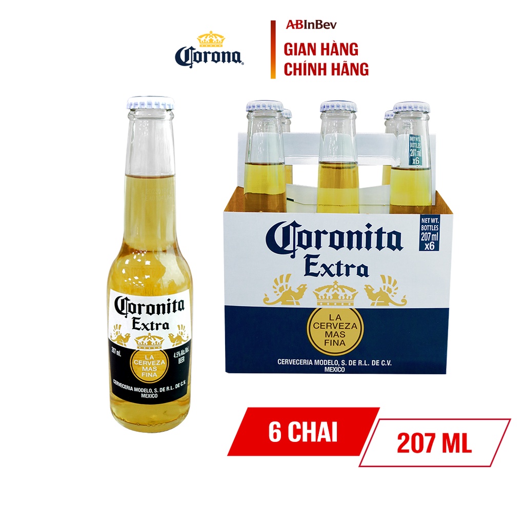 Bia Coronita Extra nhập khẩu lốc 6 chai (207ml/chai)