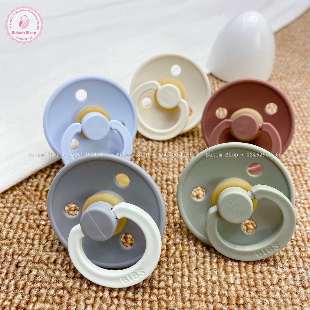 [Mã SKAMLTSM9 giảm 10% đơn 99K] [Chính hãng] Ti Giả Bibs/ Ti Ngậm Bib Cao Su Mềm Size 0-6m - TẶNG KÈM NẮP TRỨNG