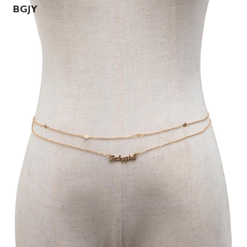 BGJY Double Layer Letters Pendants Women Waist Chain Belt Belly Bikini Beach Body NEW