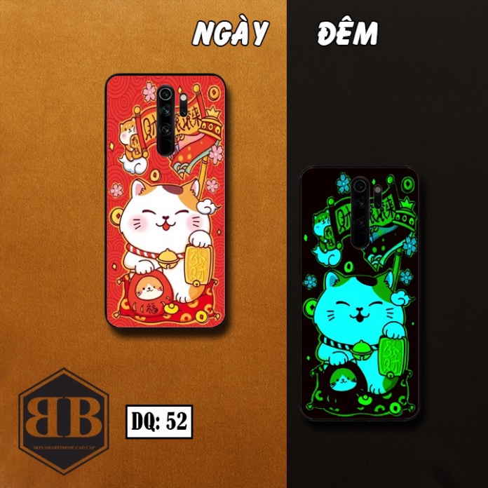 Ốp lưng kính Dạ Quang dành cho Xiaomi Redmi Note 8 Pro phát sáng trong đêm chất tốt