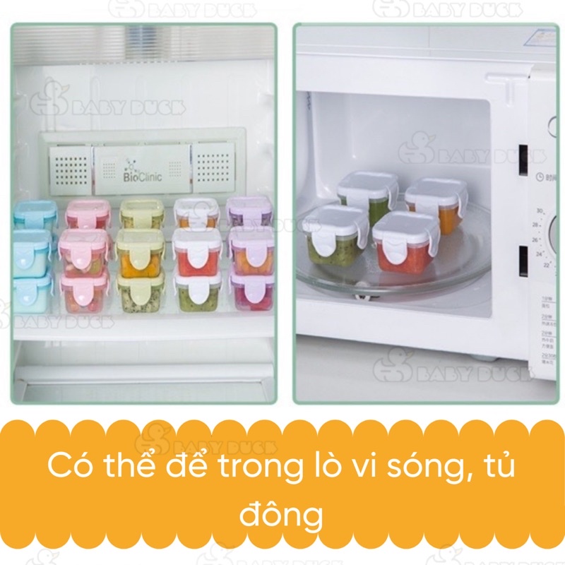 Combo 2/4 hộp chia thức ăn, hộp đựng thức ăn dặm cho bé kt nhỏ