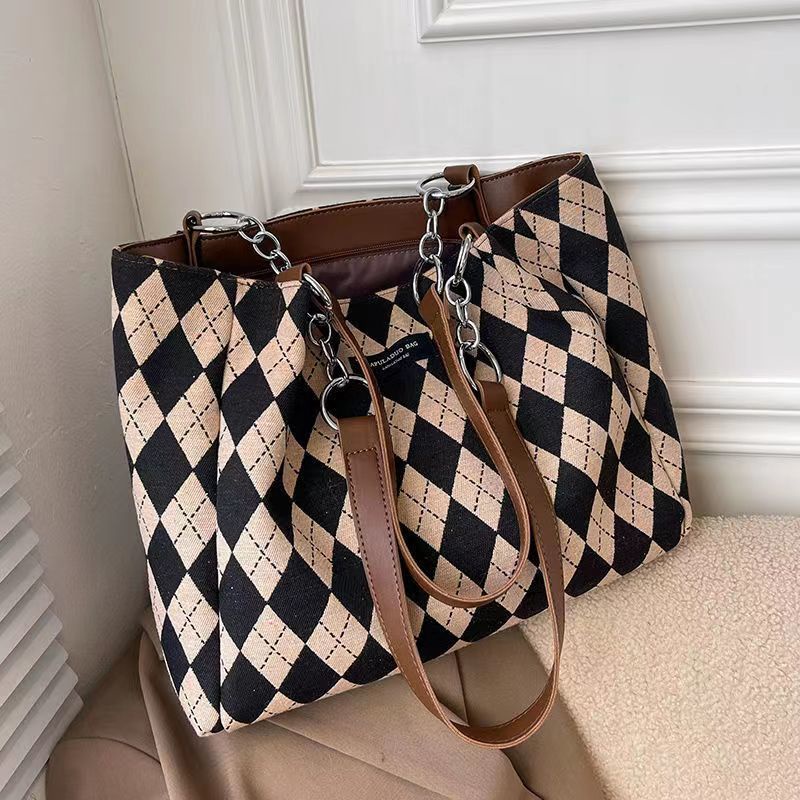 Jiashucheng Túi Xách Canvas Sức Chứa Lớn Phong Cách Hàn Quốc Dễ Phối Đồ Cho Nữ