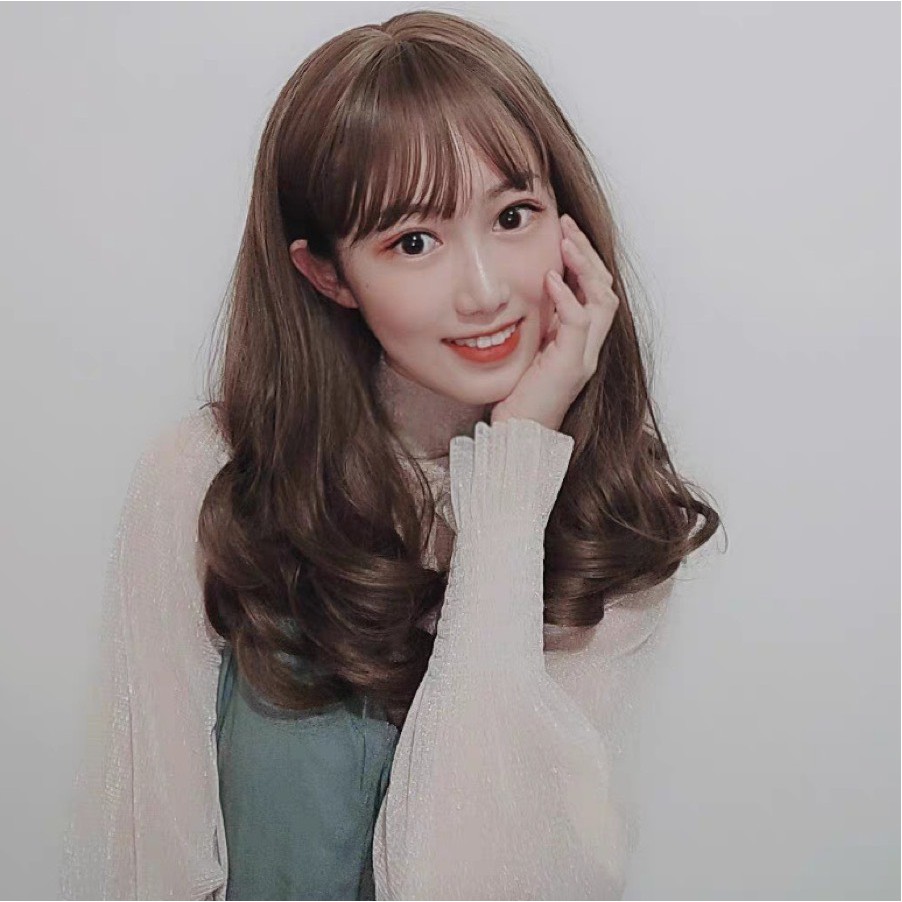 Tóc giả nữ cả đầu 🤩FREESHIP🤩 Tóc giả nguyên đầu xoăn ngang vai 40cm c8112