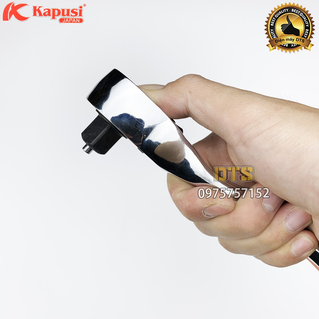 Cần siết tự động CR-V nguyên khối Kapusi Japan Nhật Bản cao cấp, tay vặn khẩu mở bu lông tự động hai chiều 1/2 1/4
