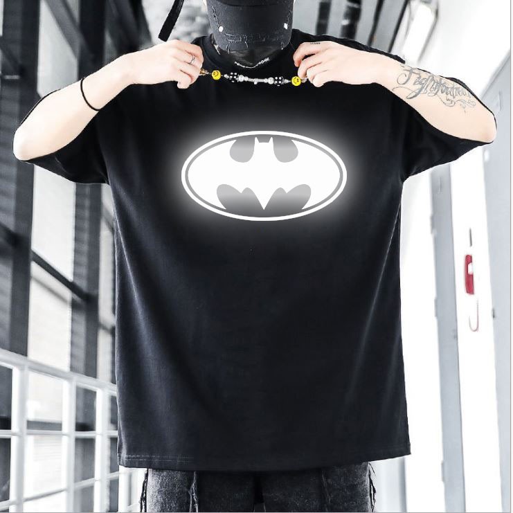 Áo Thun, Áo Thun Tay Lỡ Phom Rộng, Unisex In Hình Batman Siêu Ngầu Freesize, In Decal Phản Quang Siêu Đẹp Xịn