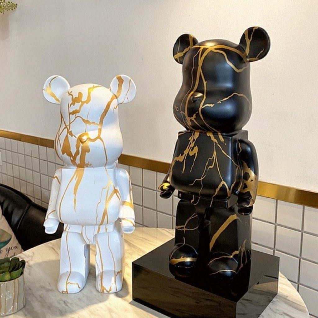 BearBrick, gấu bearbrick 400%, cỡ bé 28cm, bản loang đen trắng - Thủy Chi Official Store