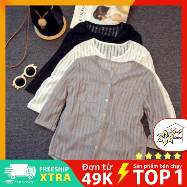 Áo sơ mi nữ đẹp kiểu form giấu bụng chất len xước mịn dễ thương size m đến 4xl