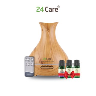 Máy khuếch tán tinh dầu 24Care hình tulip màu vàng công suất 10W dung tích 500ml