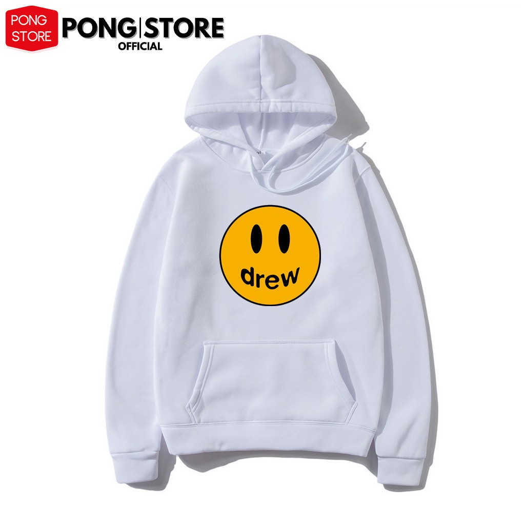 Áo hoodie nỉ có mũ nam nữ form rộng DREW, áo khoác hoodie unisex phong cách hàn quốc freesize có 3 màu